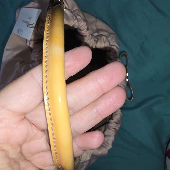 Salvatore Ferragamo Cream and Gold Shoulder Bag with Ruched Design - Picture 8 of 10